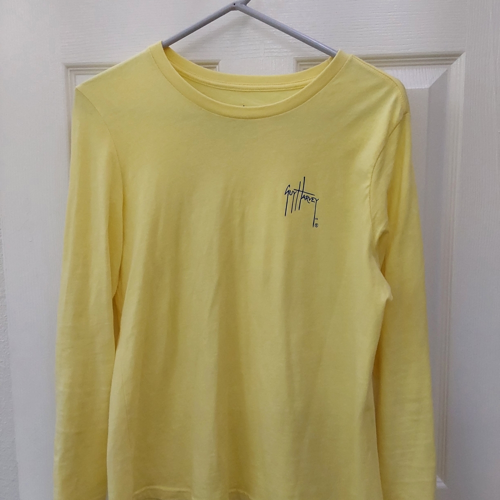 Yellow Long Sleeve Tee with Small Chest Logo
